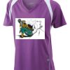  James & Nicholson Ladies' Running-T (paars/wit) Thumbnail