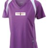  James & Nicholson Ladies' Running-T (paars/wit) Thumbnail