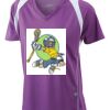  James & Nicholson Ladies' Running-T (paars/wit) Thumbnail