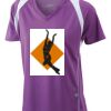  James & Nicholson Ladies' Running-T (paars/wit) Thumbnail