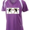  James & Nicholson Ladies' Running-T (paars/wit) Thumbnail