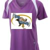  James & Nicholson Ladies' Running-T (paars/wit) Thumbnail