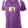  James & Nicholson Ladies' Running-T (paars/wit) Thumbnail