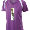  James & Nicholson Ladies' Running-T (paars/wit) Thumbnail