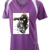  James & Nicholson Ladies' Running-T (paars/wit) Thumbnail