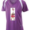  James & Nicholson Ladies' Running-T (paars/wit) Thumbnail