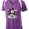  James & Nicholson Ladies' Running-T (paars/wit) Thumbnail