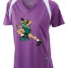  James & Nicholson Ladies' Running-T (paars/wit) Thumbnail