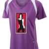  James & Nicholson Ladies' Running-T (paars/wit) Thumbnail