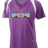  James & Nicholson Ladies' Running-T (paars/wit) Thumbnail