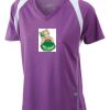  James & Nicholson Ladies' Running-T (paars/wit) Thumbnail
