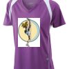  James & Nicholson Ladies' Running-T (paars/wit) Thumbnail