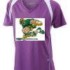  James & Nicholson Ladies' Running-T (paars/wit) Thumbnail