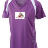  James & Nicholson Ladies' Running-T (paars/wit) Thumbnail