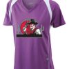  James & Nicholson Ladies' Running-T (paars/wit) Thumbnail