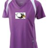  James & Nicholson Ladies' Running-T (paars/wit) Thumbnail