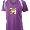  James & Nicholson Ladies' Running-T (paars/wit) Thumbnail