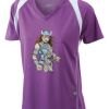  James & Nicholson Ladies' Running-T (paars/wit) Thumbnail