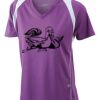  James & Nicholson Ladies' Running-T (paars/wit) Thumbnail