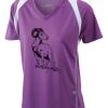  James & Nicholson Ladies' Running-T (paars/wit) Thumbnail