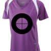  James & Nicholson Ladies' Running-T (paars/wit) Thumbnail