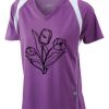  James & Nicholson Ladies' Running-T (paars/wit) Thumbnail
