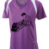 James & Nicholson Ladies' Running-T (paars/wit) Thumbnail