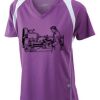  James & Nicholson Ladies' Running-T (paars/wit) Thumbnail