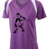  James & Nicholson Ladies' Running-T (paars/wit) Thumbnail