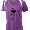  James & Nicholson Ladies' Running-T (paars/wit) Thumbnail