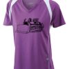  James & Nicholson Ladies' Running-T (paars/wit) Thumbnail