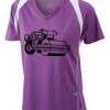  James & Nicholson Ladies' Running-T (paars/wit) Thumbnail