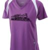  James & Nicholson Ladies' Running-T (paars/wit) Thumbnail