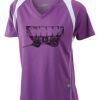  James & Nicholson Ladies' Running-T (paars/wit) Thumbnail